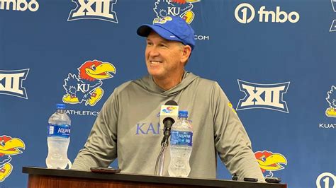 Kansas football coach - Oct 20, 2022 · University of Kansas football head coach Lance Leipold listens to a question at the NCAA college football Big 12 media days in July. Leipold took over the football program at Kansas after a ... 